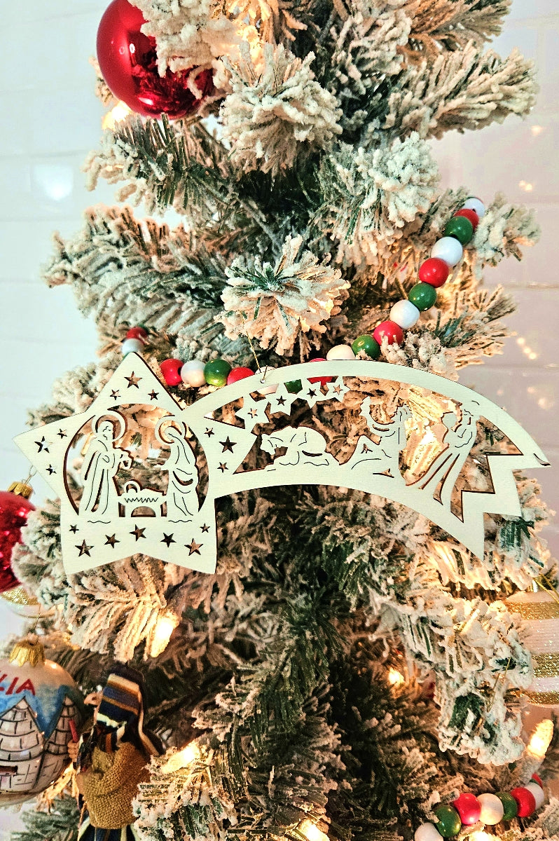 Wooden Shooting Star Nativity - Made in Italy