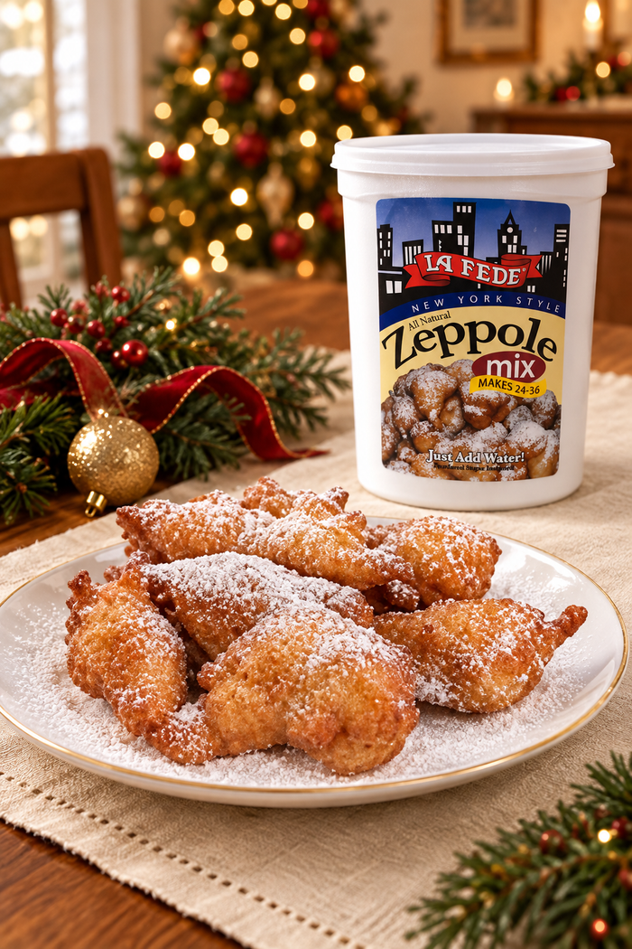 Zeppole and La Fede mix in a Christmas dining-table setting