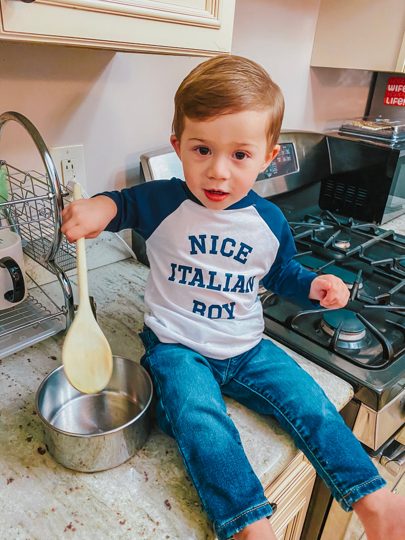 Nice Italian Boy   Baseball Tee - Kids