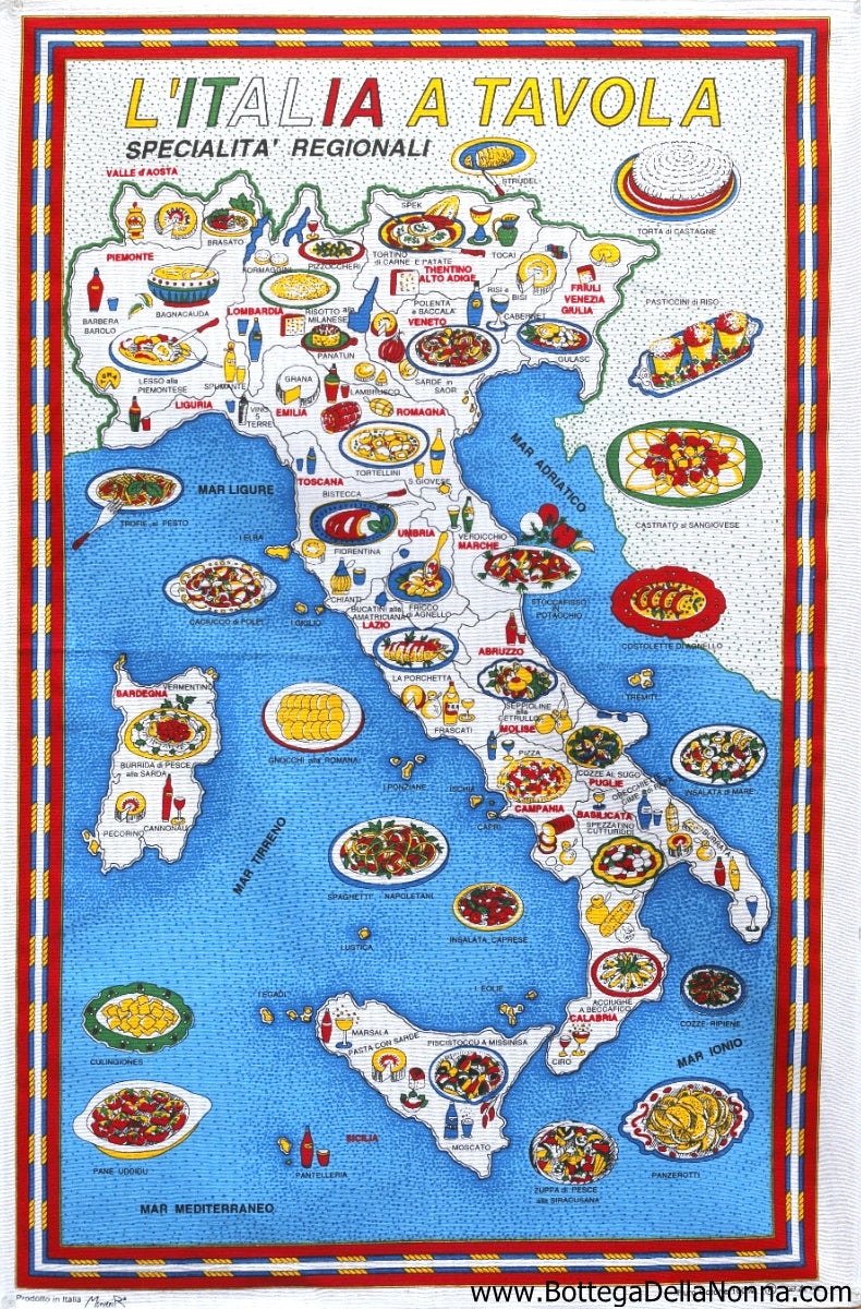 Italia a Tavola - Dish Towel - Made in Italy