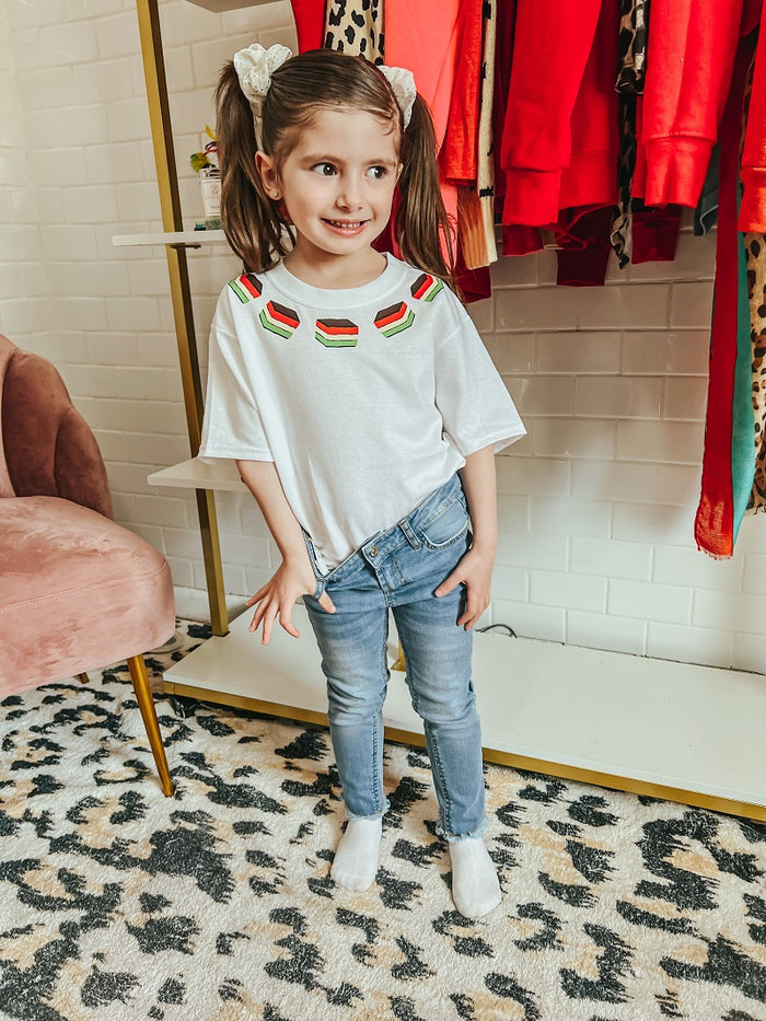 The Rainbow Cookie Necklace Tee - Girls