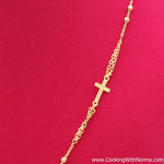 Ave Maria Silver Rosary Necklace - Yellow Gold Plated