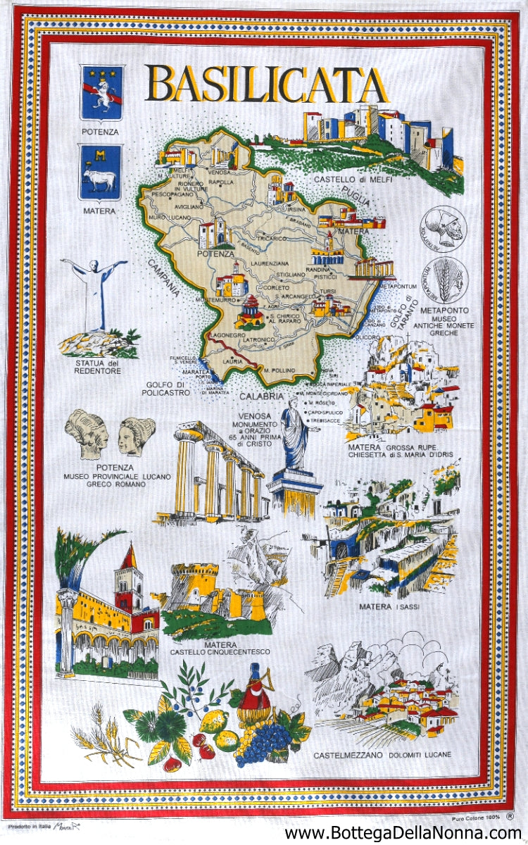 Basilicata - Dish Towel - Made in Italy