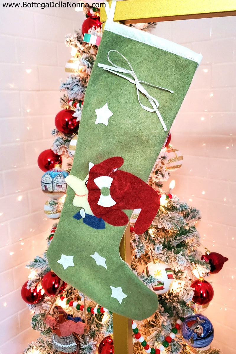 Befana Stocking with Stars - Made in Italy