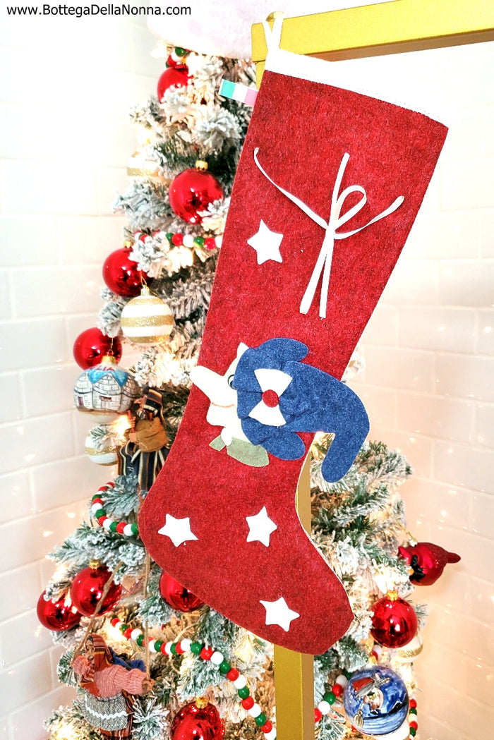 Befana Stocking with Stars - Made in Italy