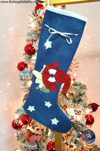 Befana Stocking with Stars - Made in Italy