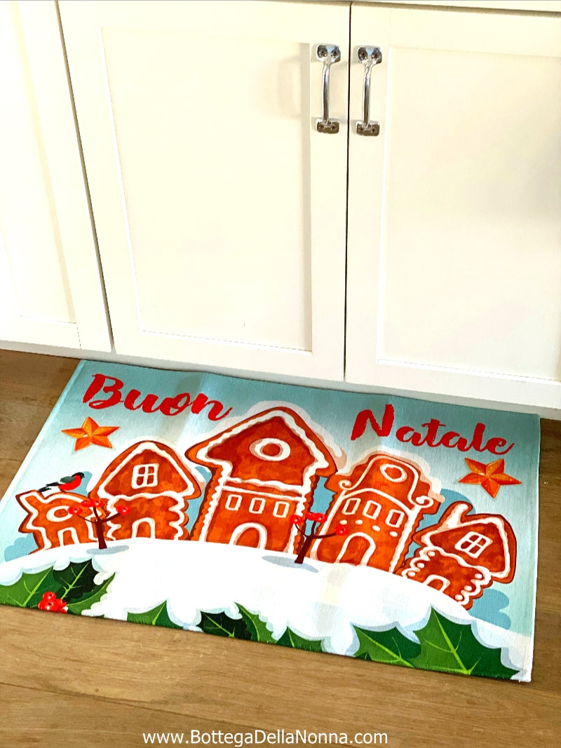Buon Natale Ginger Bread Door Mat - Made in Italy