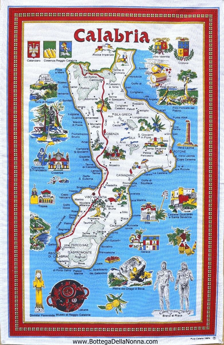 Calabria Red - Dish Towel - Made in Italy