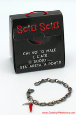 The Capri Cornicello Bracelet for Men - Pewter Color