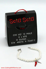 The Capri Cornicello Bracelet with Pearls - White Gold - Final Sale