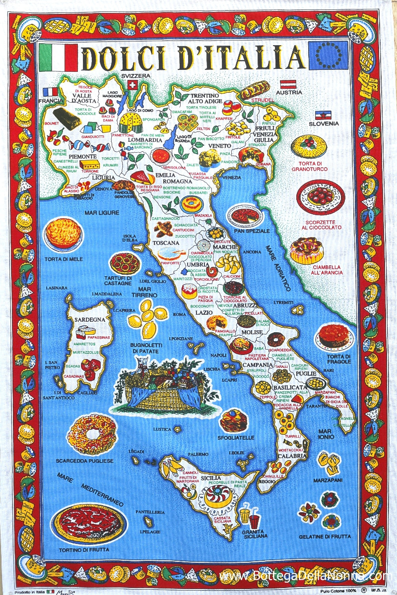 Desserts of Italy - Dish Towel - Made in Italy