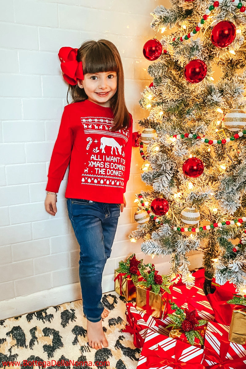 The Dominick the Donkey Ugly Christmas Sweatshirt - Kids - Youth