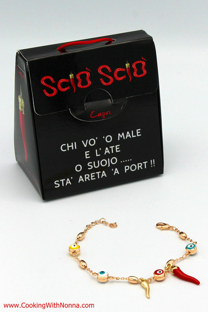 The Evil Eye (Malocchio) Capri Cornicello Bracelet - Yellow Gold
