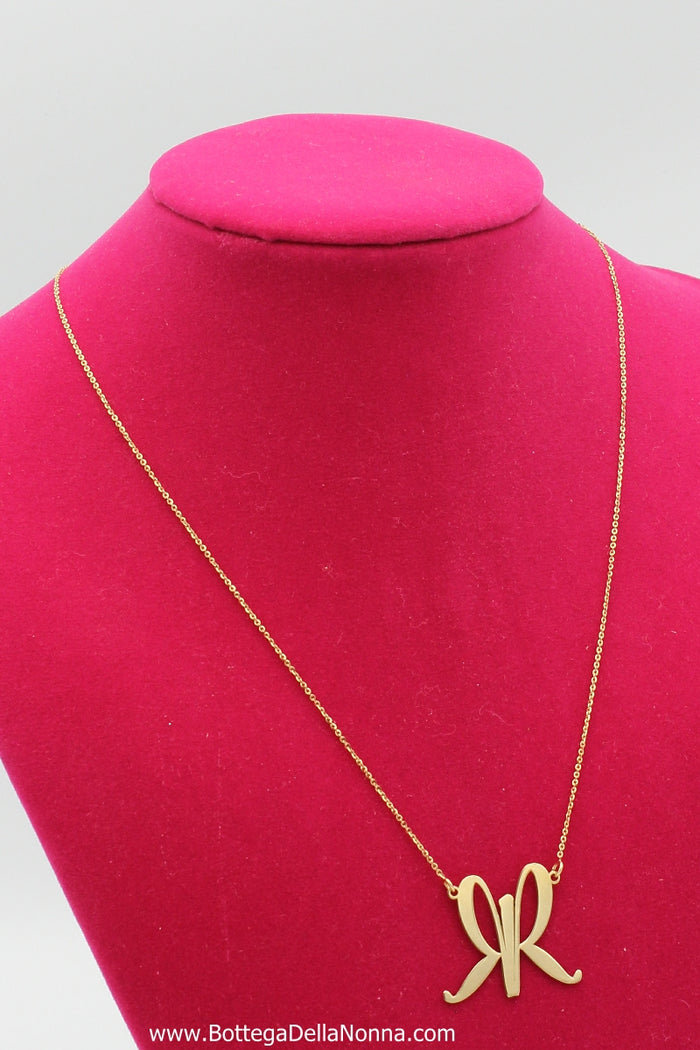 La Farfalla Silver Necklace - Yellow Gold Plated - Free Shipping