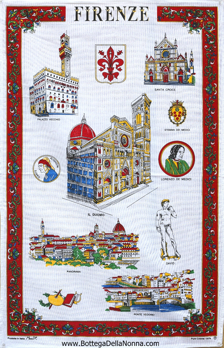 Firenze Red - Dish Towel - Made in Italy