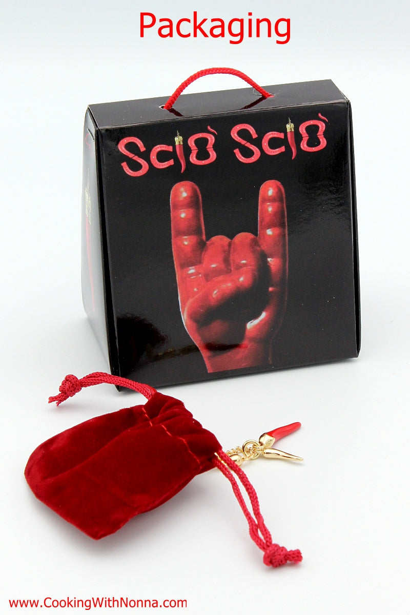 The Silver Beaded Cornicello Necklace - Red Beads