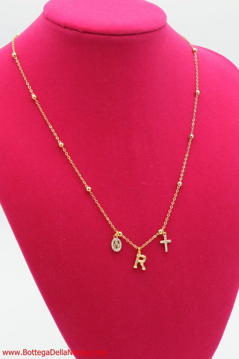 The Holy Initial Necklace - Yellow Gold Plated