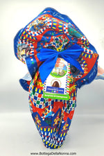 Large Dark Chocolate Easter Egg in Traditional Sicilian Cloth