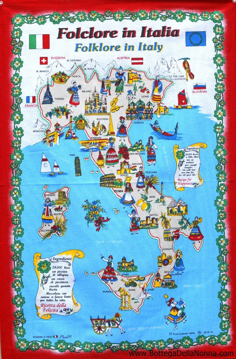 Italian Folklore  - Dish Towel - Made in Italy