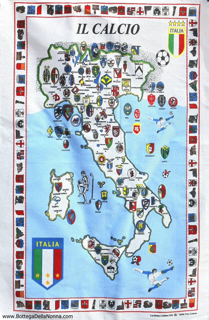 Italian Soccer Teams - Dish Towel - Made in Italy