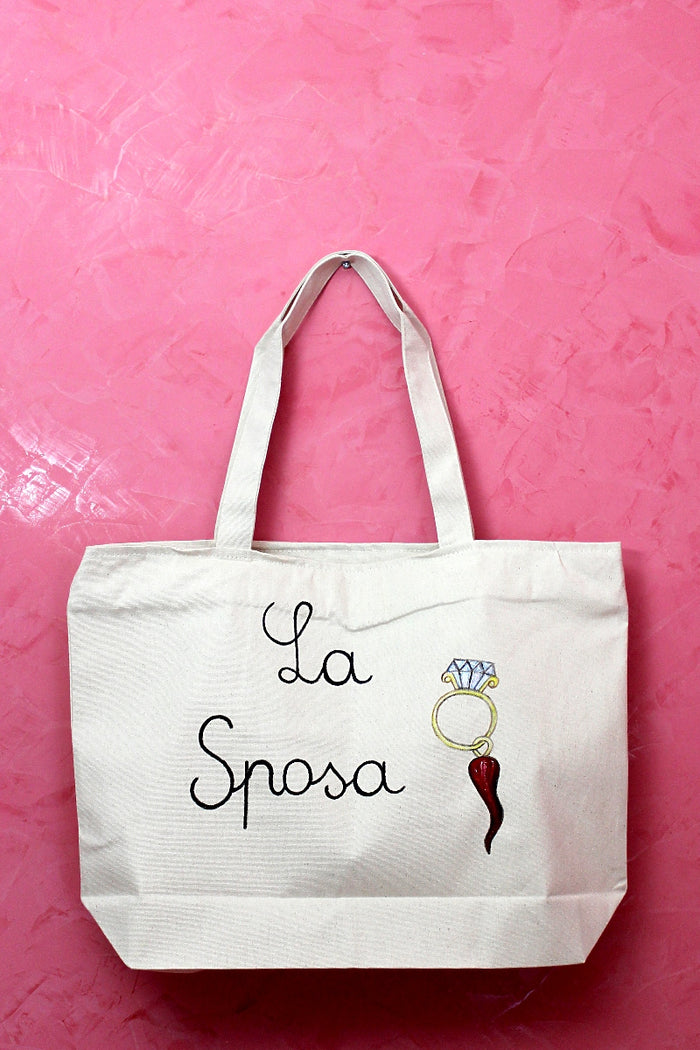 Handpainted La Sposa Canvas Bag
