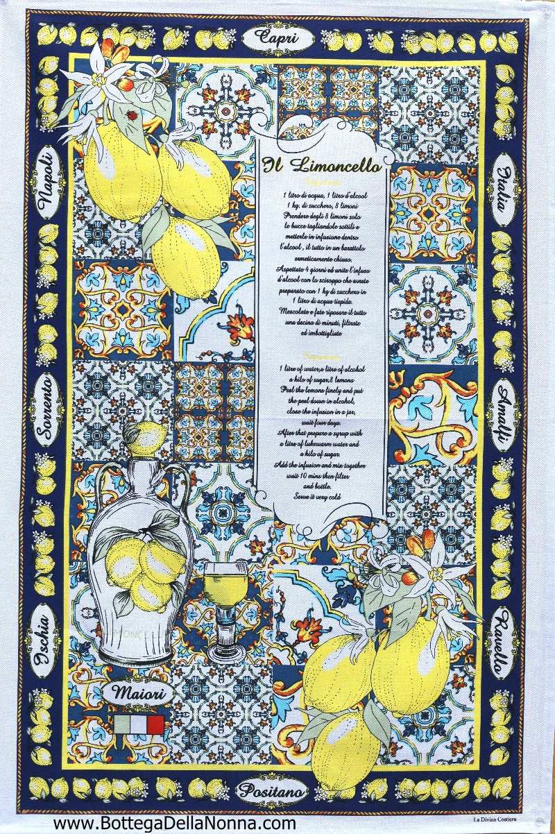 Limoncello Majolica - Dish Towel - Made in Italy