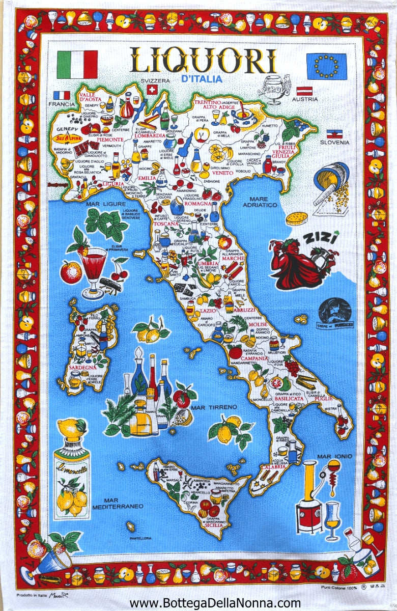 Liquors of Italy - Dish Towel - Made in Italy