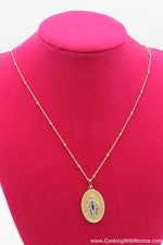 The Mamma Maria Silver Necklace - Yellow Gold Plated - Free Shipping