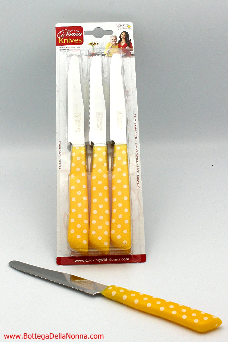 Nonna Knives - Yellow with White Pois