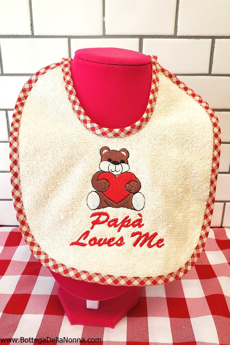 Papa` Loves Me - Bib - Newborn