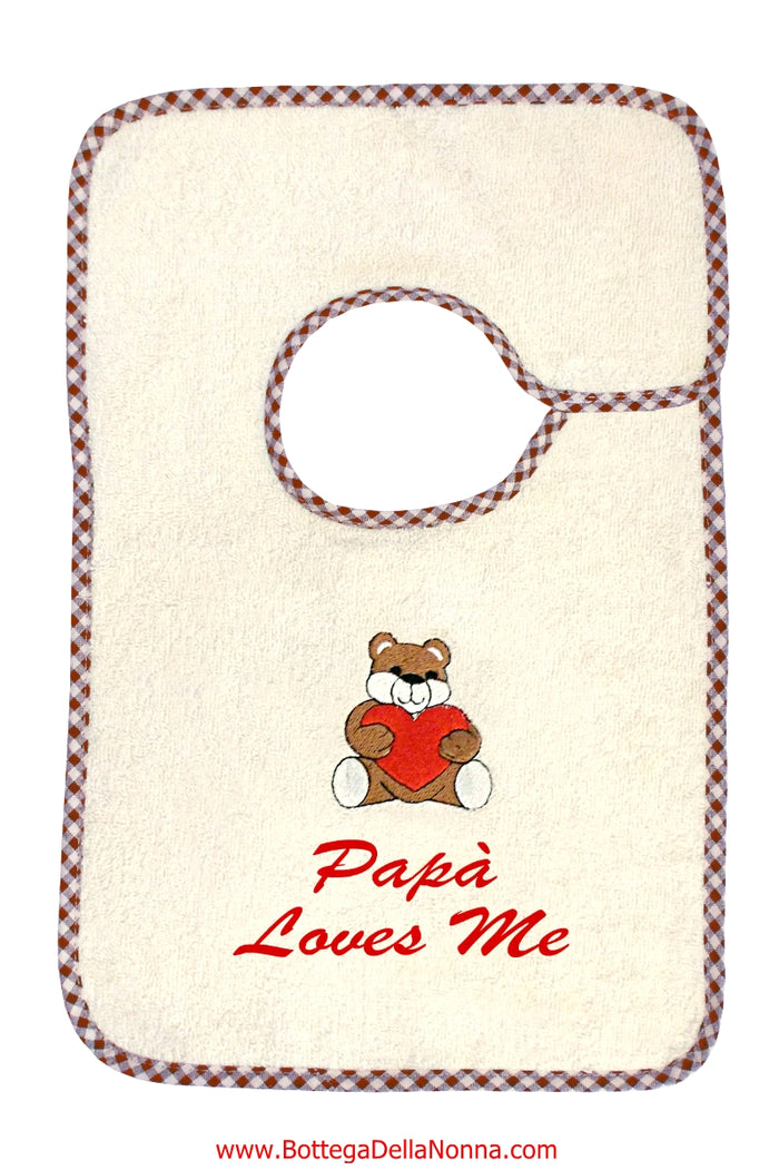 Papa` Loves Me - Bib - Large