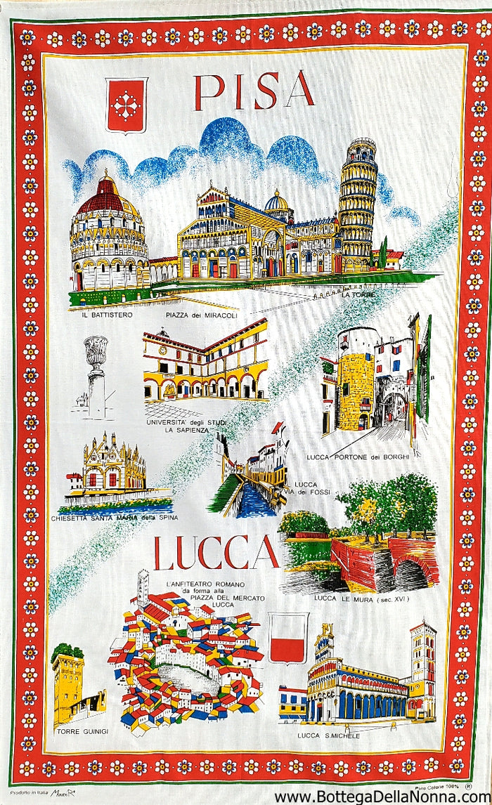 Pisa - Red - Dish Towel - Made in Italy