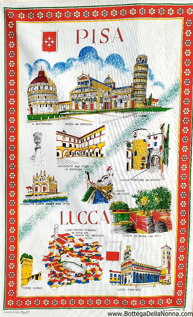 Pisa - Red - Dish Towel - Made in Italy