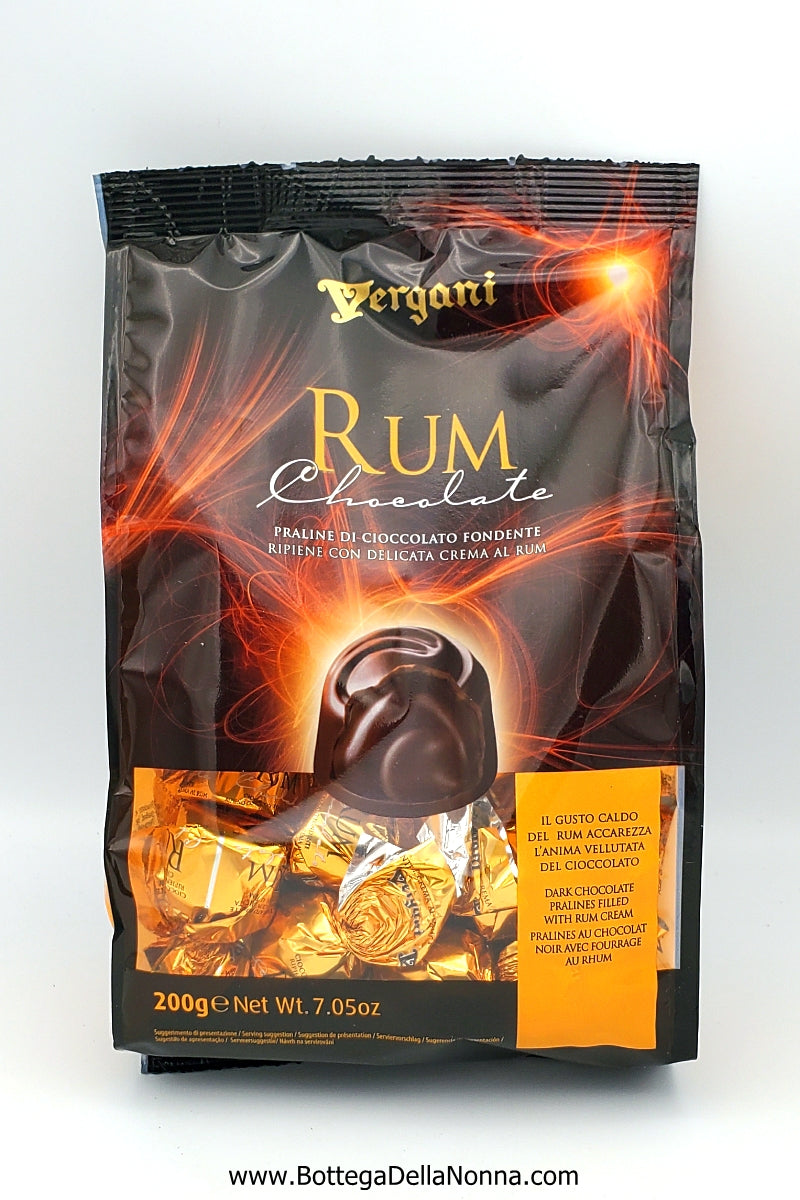 Dark Chocolate Pralines Filled with  Rum Cream