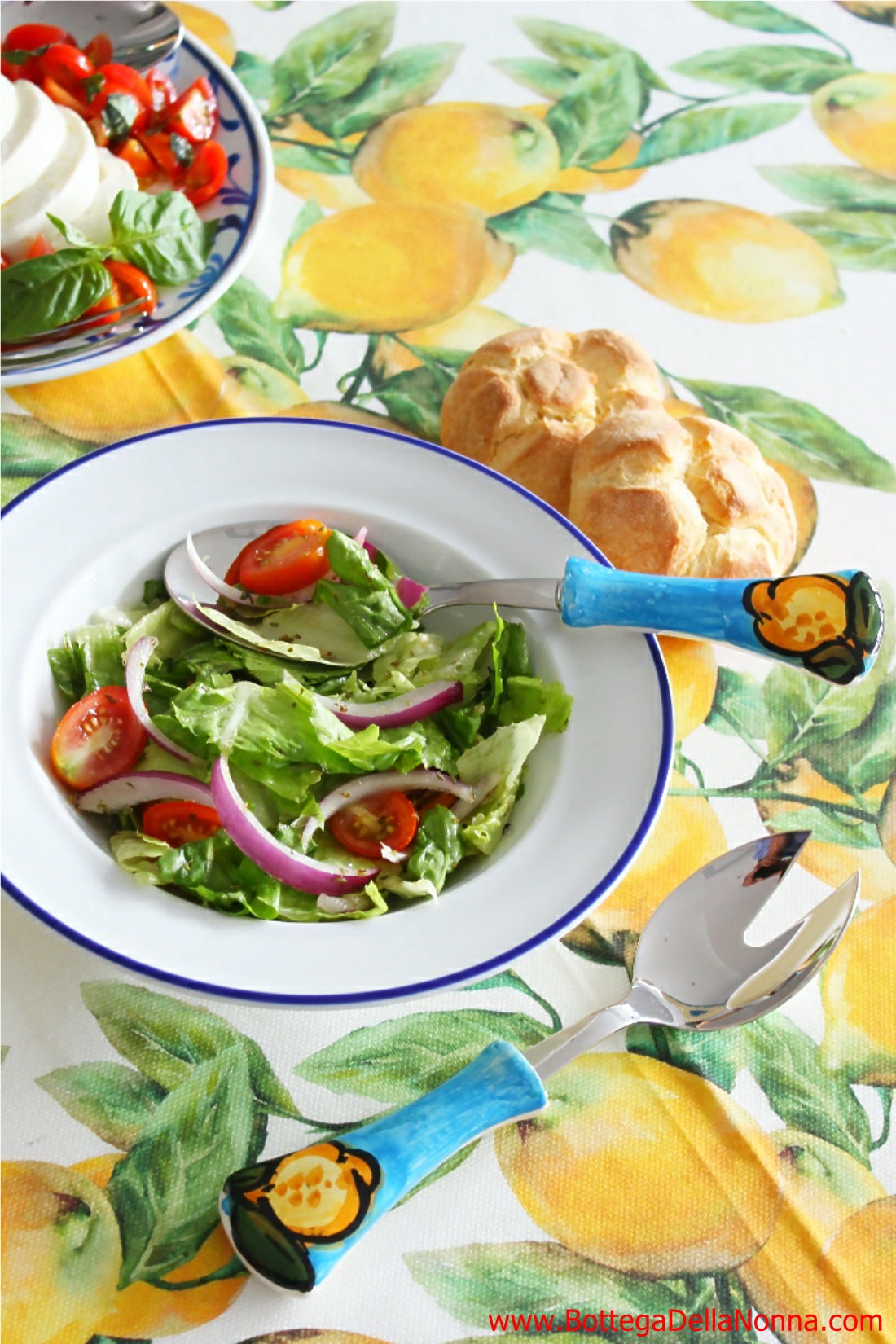 The Positano Salad Spoon and Fork Set – La Bottega della Nonna