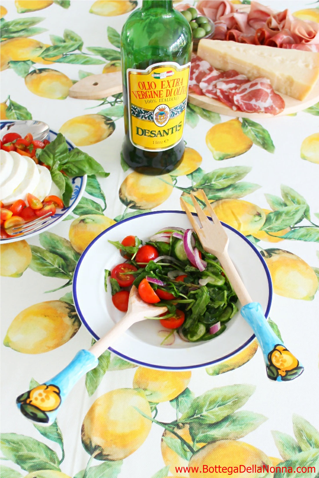 The Positano Wood Salad Spoon and Fork Set