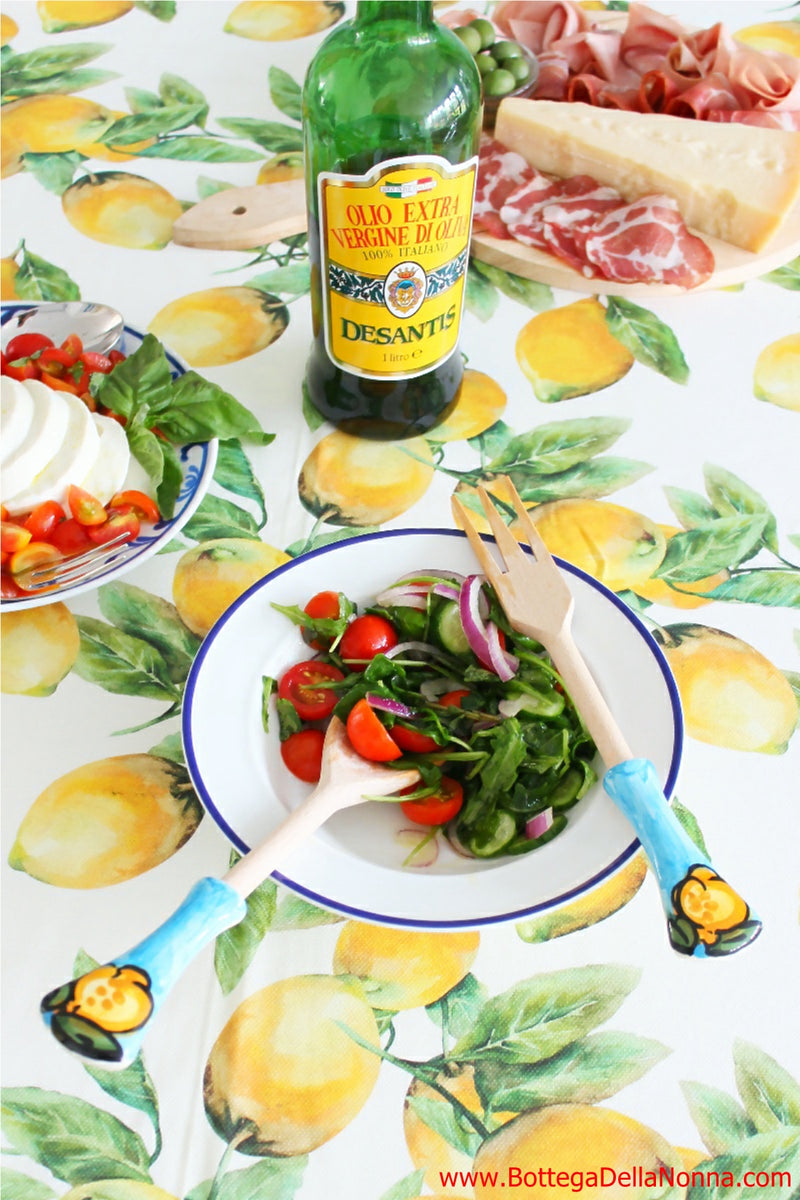 The Positano Wood Salad Spoon and Fork Set