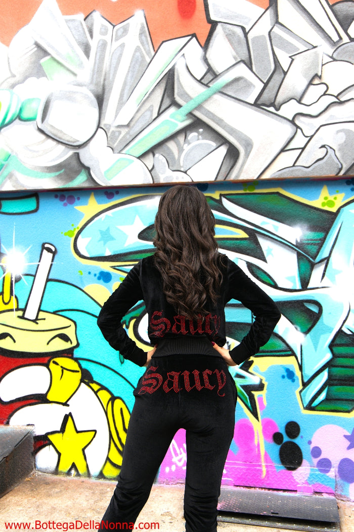 The Saucy Couture Very Saucy Tracksuit - Bella Black