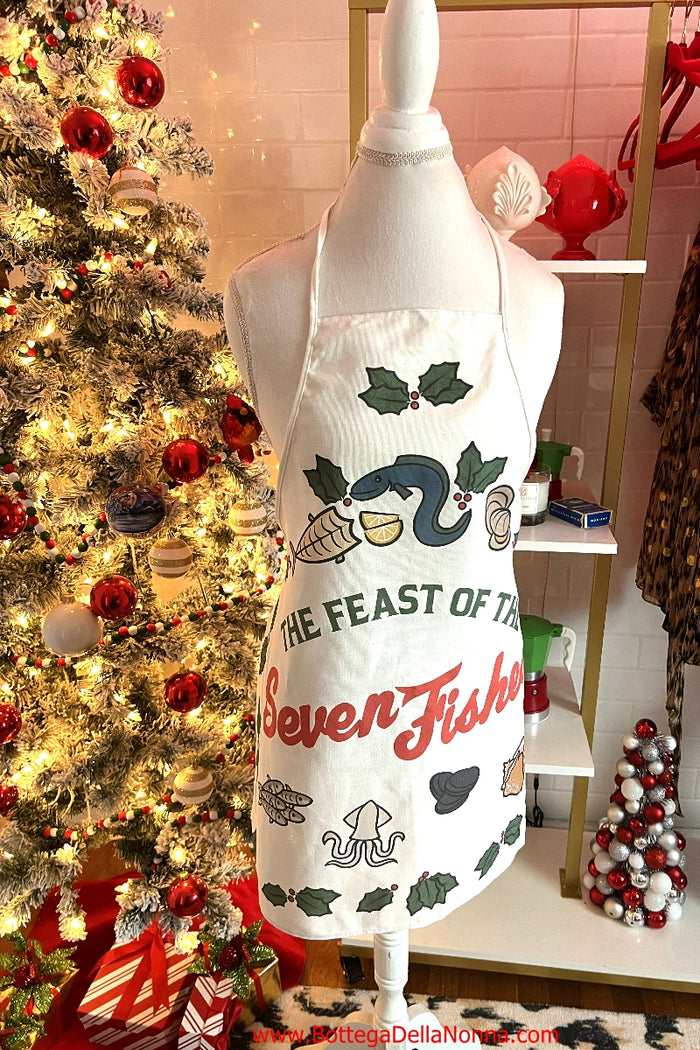 The Feast of the Seven Fishes Apron - Made in Italy