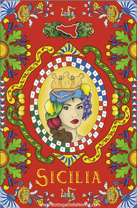 The Sicilia Testa di Mora  Dish Towel - Made in Italy