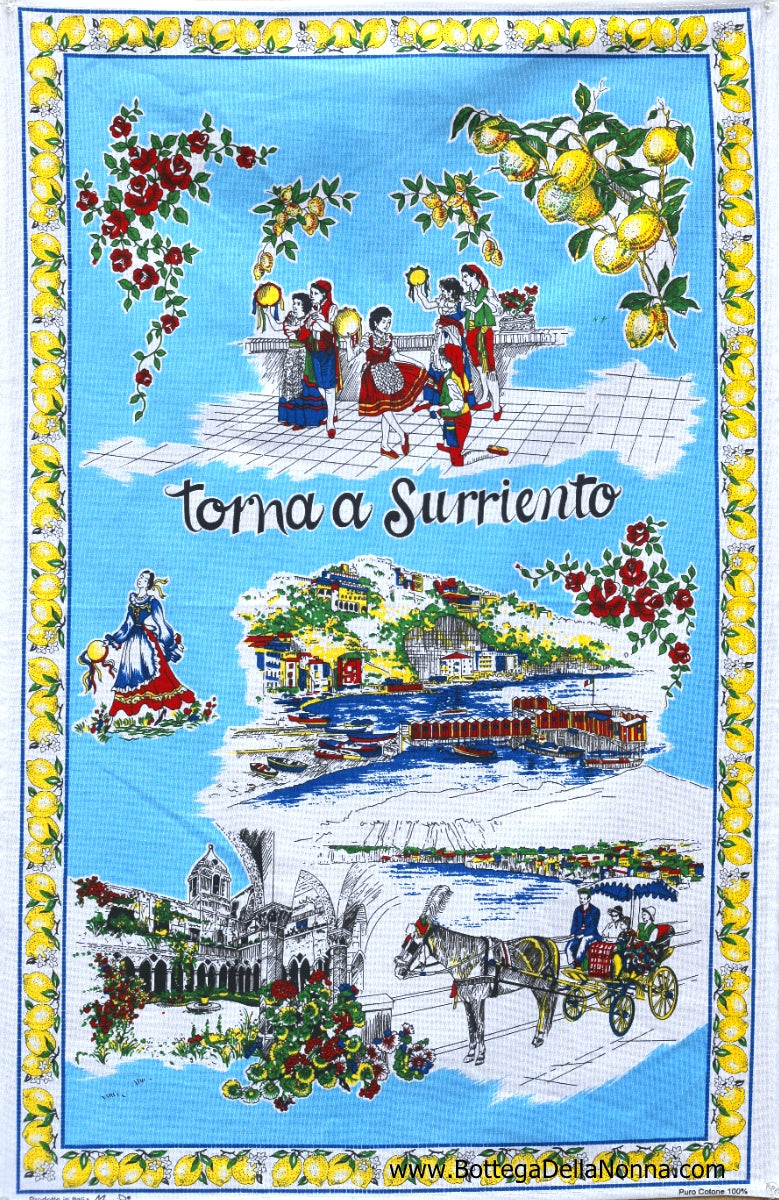 Torna a Surriento - Blue - Dish Towel - Made in Italy
