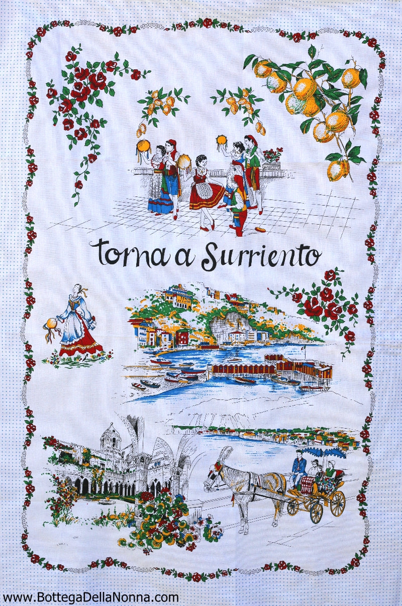 Torna a Surriento - White - Dish Towel - Made in Italy