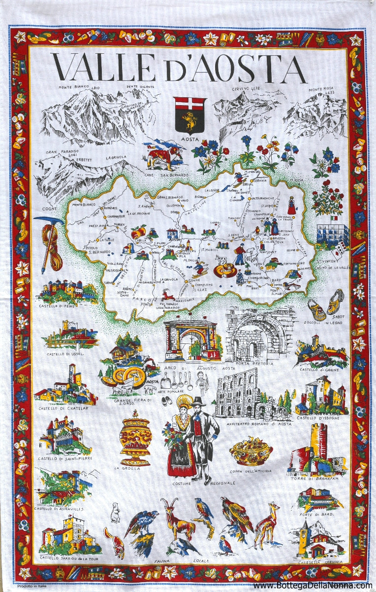 Valle d'Aosta - Dish Towel - Made in Italy