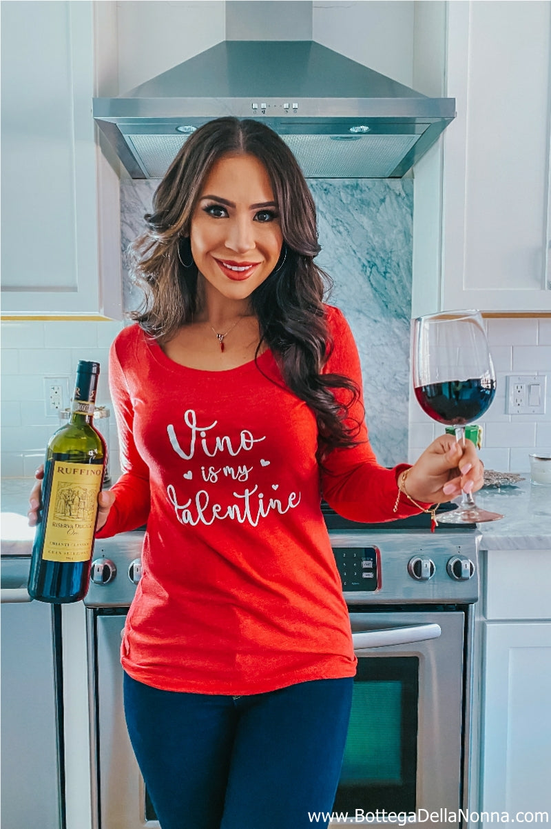 Vino is my Valentine - Scoop Neck Shirt